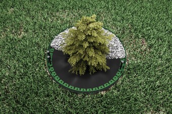 Бордюр садовий NewFixLight зелений B-900.04.04-PE в упаковці з анкерами (18 шт) та з'єднувачами (3 шт)  (арт. 8290404.18-GN)