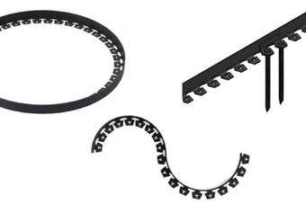 Бордюр садовий NewFixLight чорний B-900.04.04-PE в упаковці з анкерами (18 шт) та з'єднувачами (3 шт)  (арт. 8290404.18-BK)