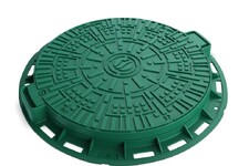 Люк каналізаційний круглий пластиковий зелений легкий (А15) Base